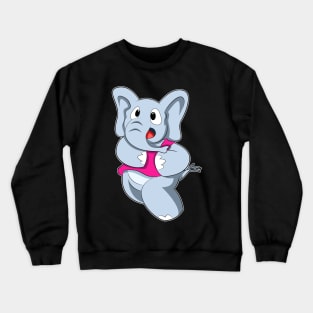 Elephant at Running Crewneck Sweatshirt